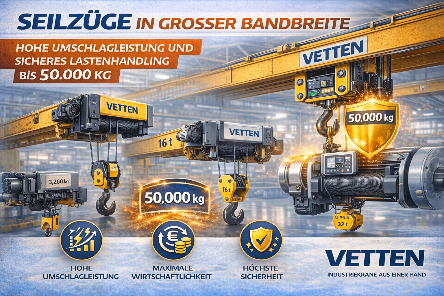 Seilzug-Lösung für Hebezeuge mit hoher Umschlagleistung und Sicherheit
