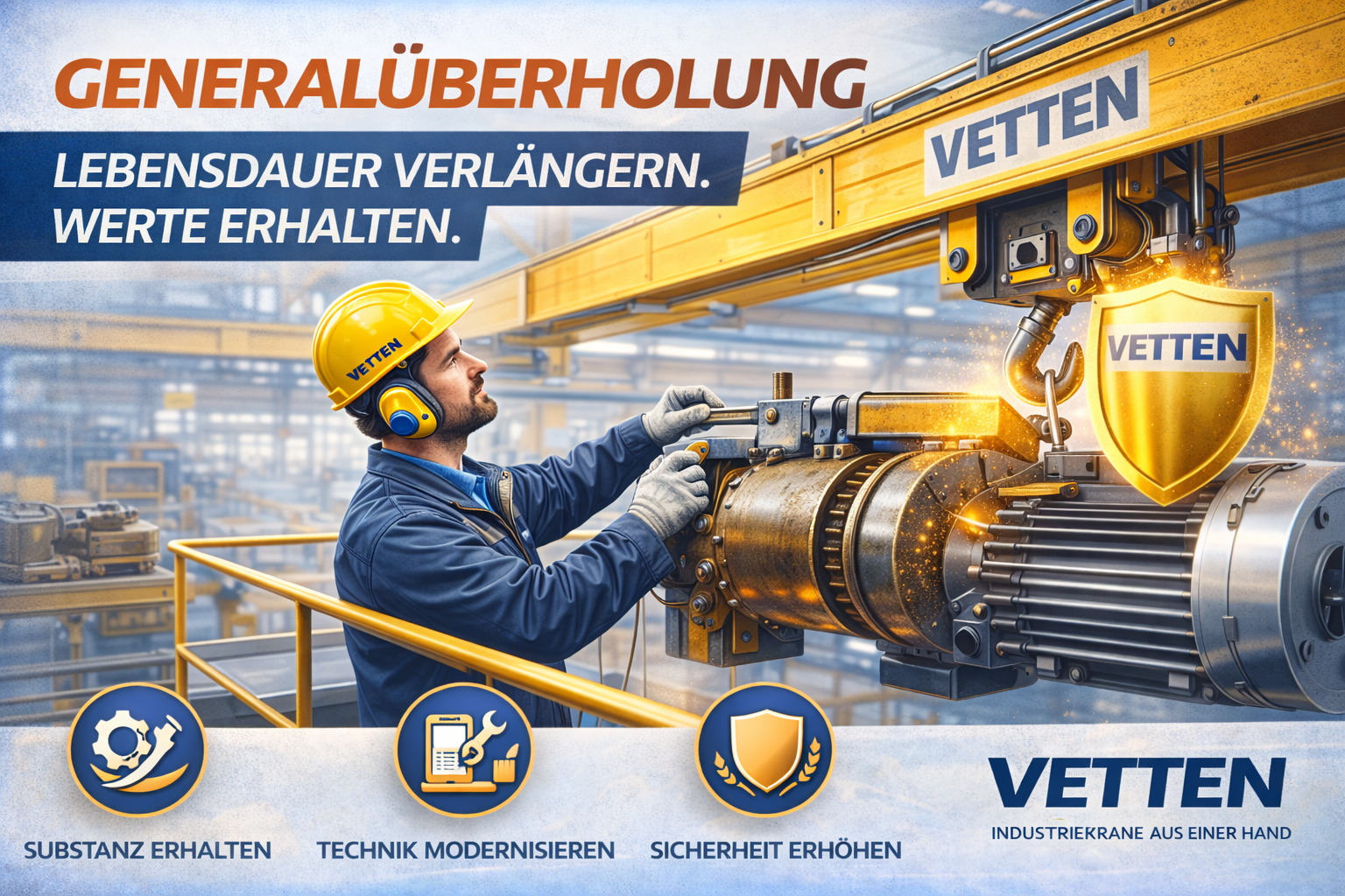 Generalüberholung zur Verlängerung der Lebensdauer einer Krananlage