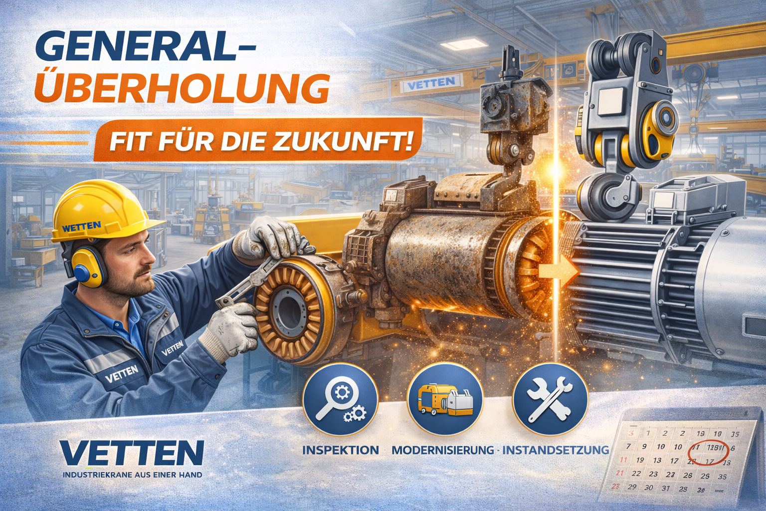 Generalüberholung von Kran- und Hebezeugen